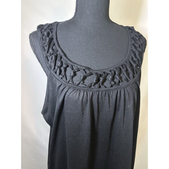 Swimsuits for All Black Sleeveless Black Maxi Dress Cover Up High Low Plus 22/24 - Picture 6 of 10